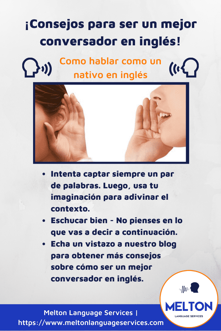 Hablar y entender mejor en inglés | Melton Language Services